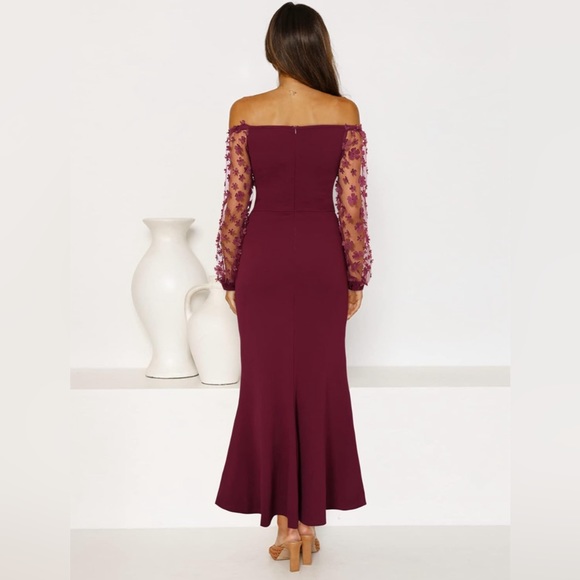 BTFBM Women Elegant Off Shoulder Sheer Long Sleeve Mesh Ruched Wrap Split Sz M - Picture 2 of 5